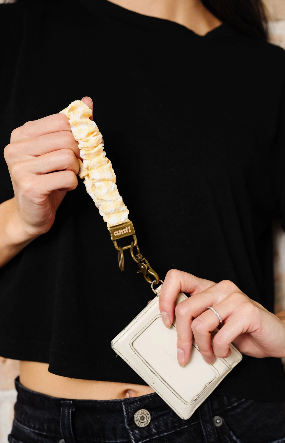 Yellow Gingham Keychain