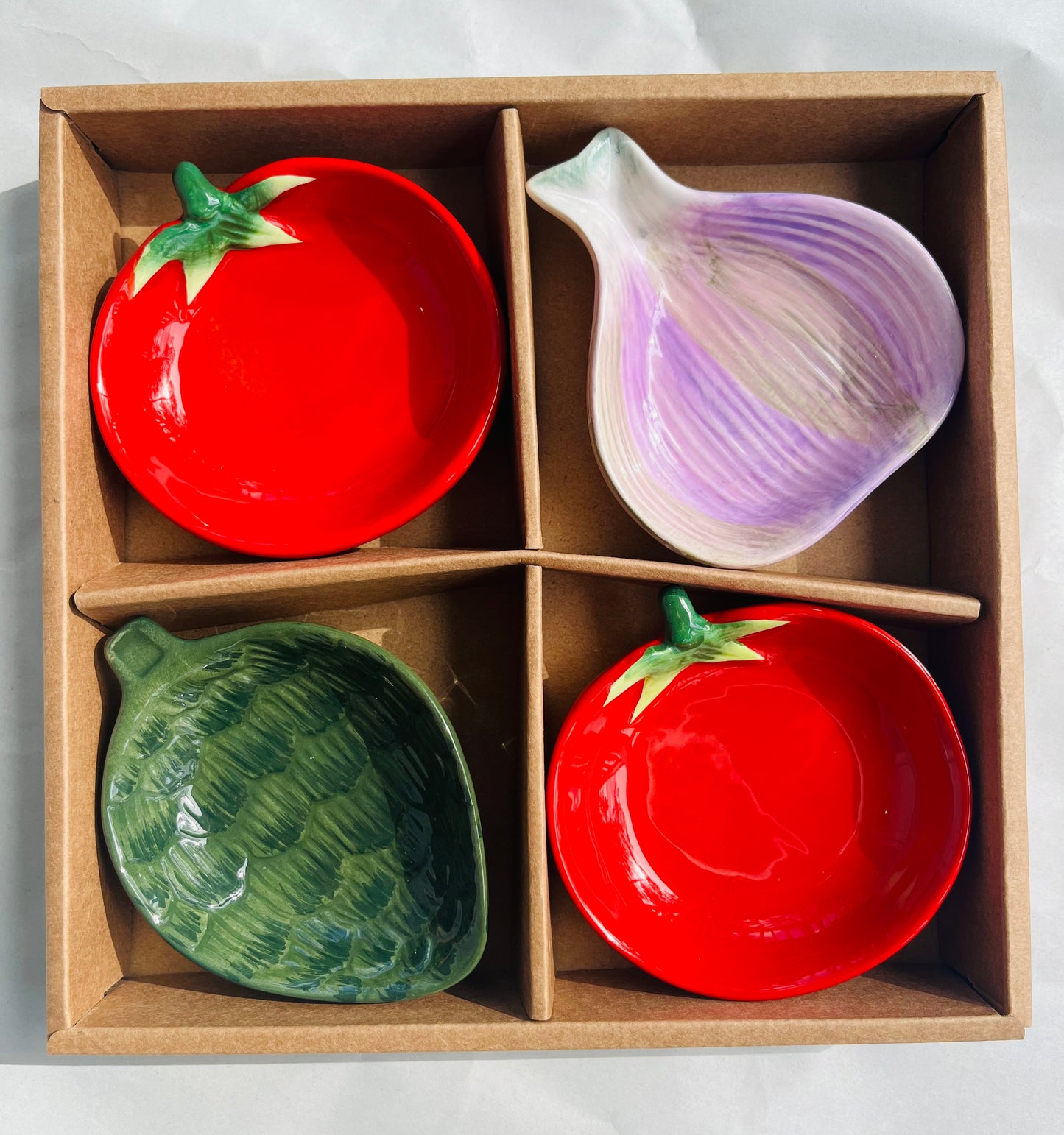 Assorted Vegetable Condiment Dipping Bowls