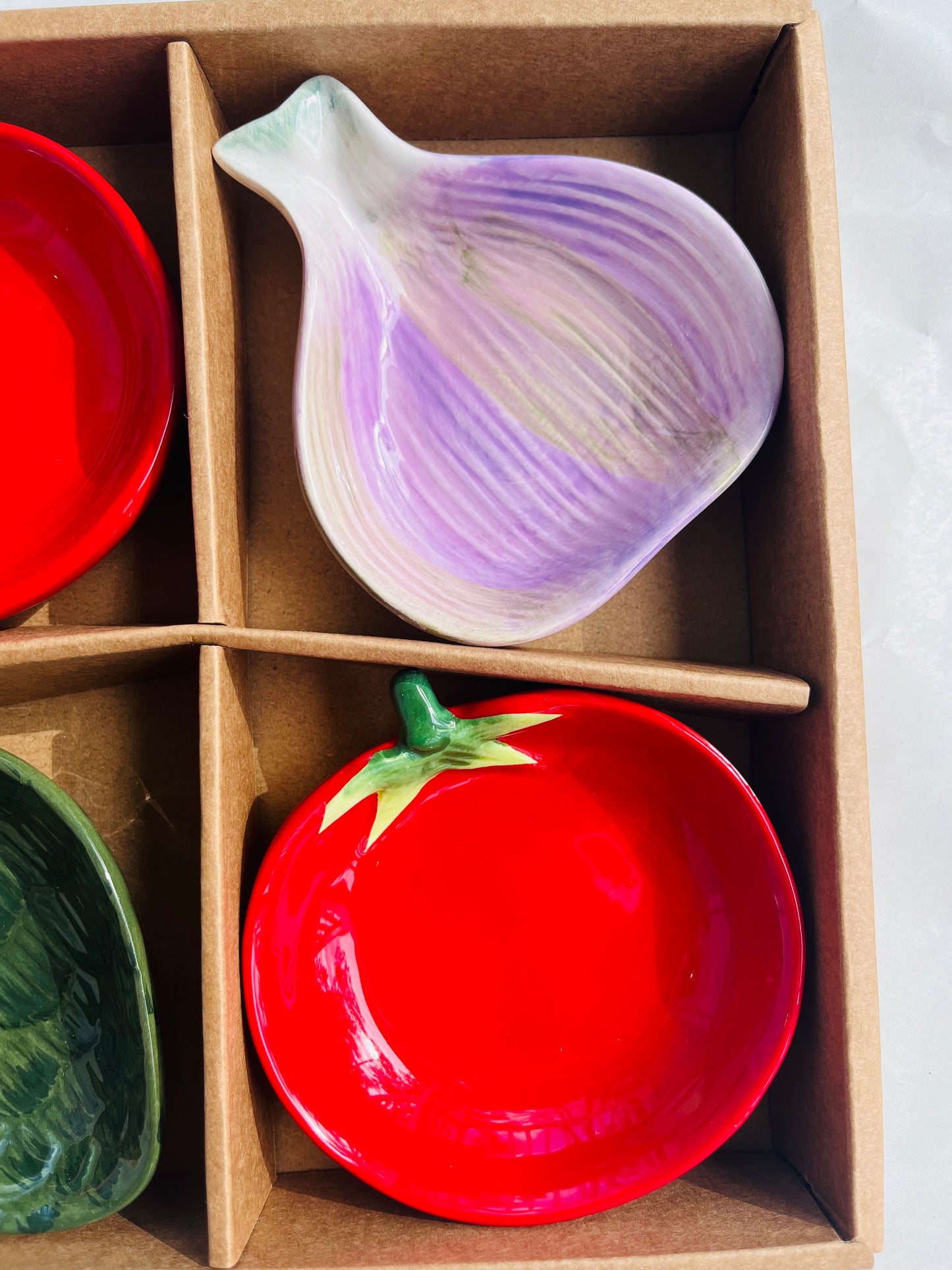 Assorted Vegetable Condiment Dipping Bowls