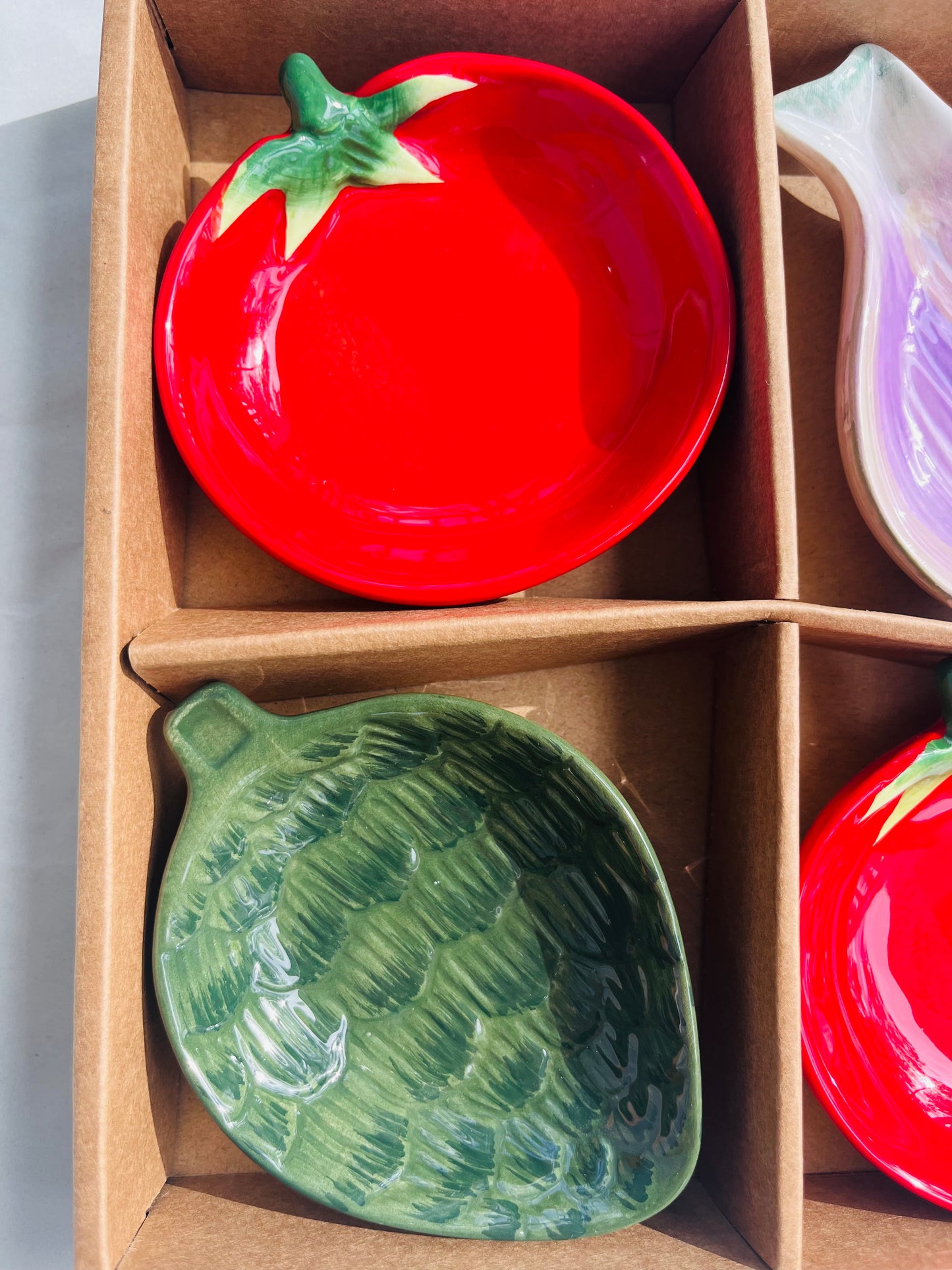 Assorted Vegetable Condiment Dipping Bowls