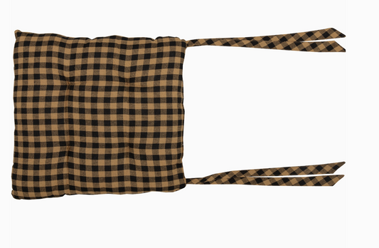 Black Check Chair Pad